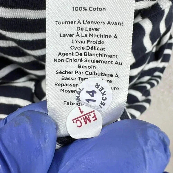 Talbots 1XL NWT Navy White Stripe Belted Knit Shift Midi Dress Nautical Yacht - Picture 14 of 15